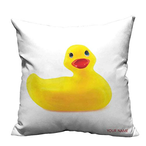 Rubber Duck Decorative Pillow Covers Yellow Squeak Ducky Toy Fun Bubble Bath Animal Kids Room Duckling Print Decorative Throw Pillow Covers White and Yellow 12 inchx12 inch-Print Name or Date- Rubber Duck Decorative Pillow Covers Yellow Squeak Ducky Toy Fun Bubble Bath Animal Kids Room Duckling Print Decorative Throw Pillow Covers White and Yellow 12 inchx12 inch-Print Name or Date-