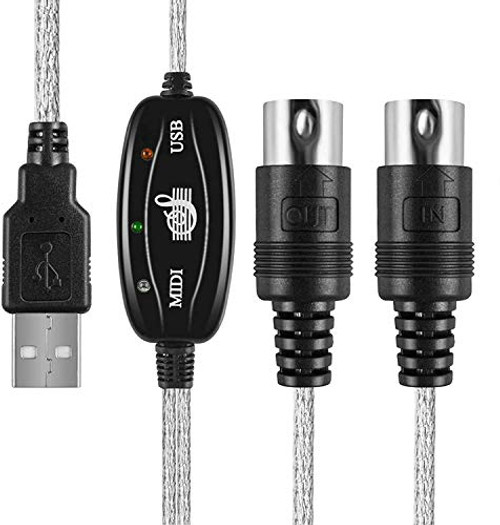 DOORGA USB in-Out MIDI Interface Cable Converter PC to Music Keyboard Adapter