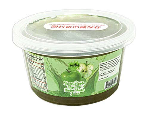 Fusion Select Bursting Popping Boba Pearls - Fruit Tea Snack Toppings -Green Apple-