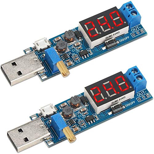 DC-DC USB Input Converter Board Buck Boost Voltage Regulator Module DC 3.5~12V 5V to DC 1.2-24V 3.3V 9V 12V 24V Adjustable Output Digital Display Step Up Down Power Module -Pack of 2- DC-DC USB Input Converter Board Buck Boost Voltage Regulator Module DC 3.5~12V 5V to DC 1.2-24V 3.3V 9V 12V 24V Adjustable Output Digital Display Step Up Down Power Module -Pack of 2-