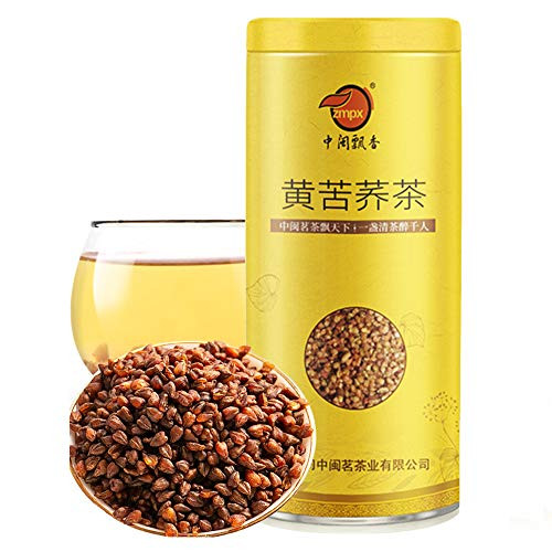 Tartary Buckwheat Tea 180g/6.35 Oz Chinese Herbal Tea Traditional Roasted Buckwheat Seeds Loose Leaf Tea Made with Whole Embryo Root Caffeine Free Resealable -Yellow Buckwheat-