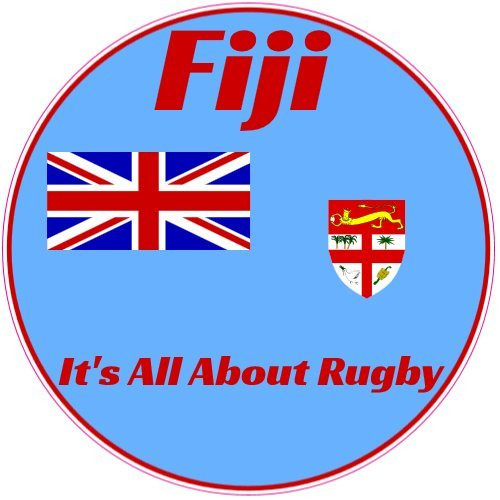 U.S. Custom Stickers Fiji All About Rugby Circle Sticker 5 inch