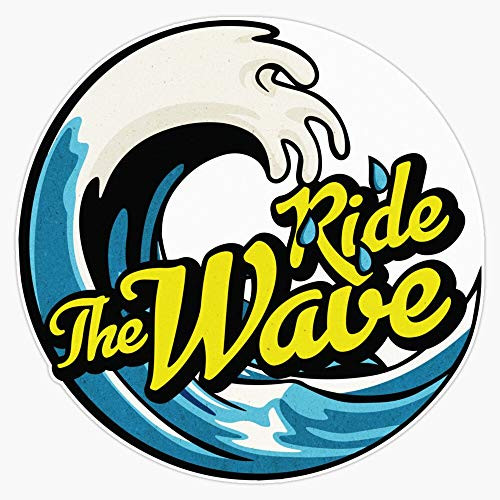 EMC Graphics Ride The Wave - Surfing Circle Design Vinyl Waterproof Sticker Decal Car Laptop Wall Window Bumper Sticker 5 inch EMC Graphics Ride The Wave - Surfing Circle Design Vinyl Waterproof Sticker Decal Car Laptop Wall Window Bumper Sticker 5 inch