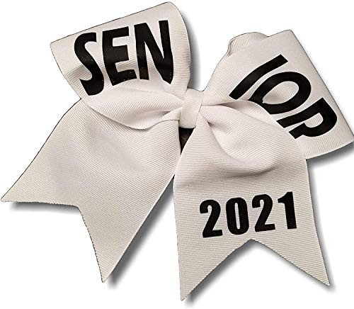 Cheer Bows White Senior 2021 Graduation Hair Bow
