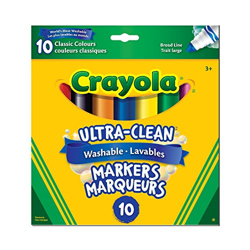 Crayola 10-Count Washable Ultra-Clean Broad Line Markers Bold
