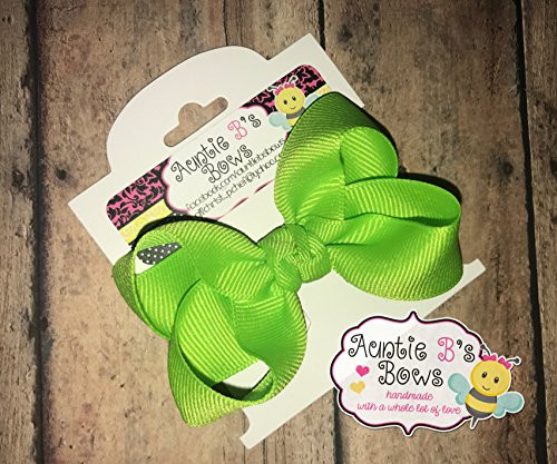 Solid Lypple Green Boutique Hair Bow 3 inch MADE IN USA