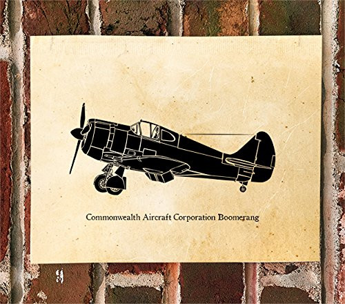 KillerBeeMoto Limited Print Commonwealth Aircraft Corporation Boomerang Fighter Aircraft Side View Print 1 of 50
