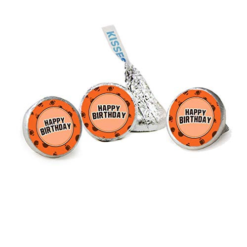 Football Orange and Brown Kisses Candy Stickers Party Favor Stickers Candy Labels 324 Total Labels