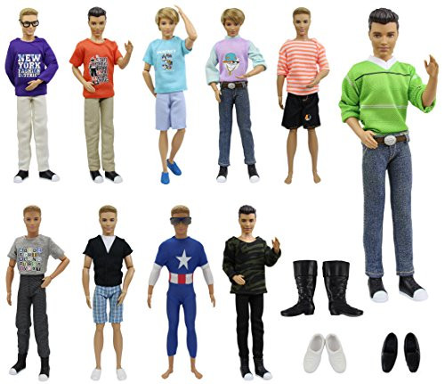 ZITA ELEMENT 13 Items of Ken Doll Accessories with Mix and Match Fashion Clothes & Shoes Summer Accessories Outfits for Barbie's BoyFriend Ken Doll XMAS GIFT by ZITA ELEMENT 13 Items of Ken Doll Accessories with Mix and Match Fashion Clothes & Shoes Summer Accessories Outfits for Barbie's BoyFriend Ken Doll XMAS GIFT by