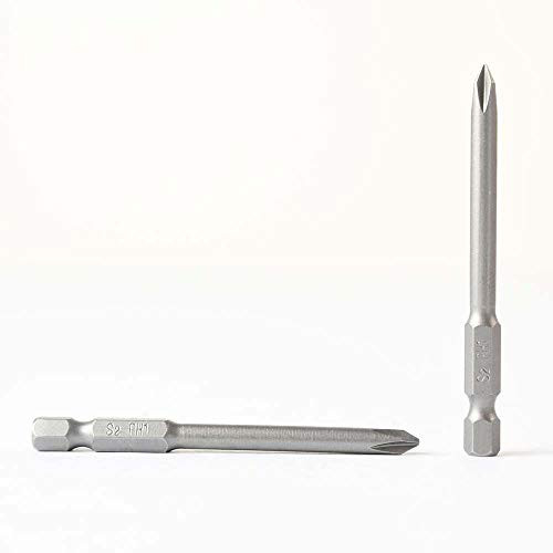 Superior Steel BP301-10PK 1 Phillips Head Power Screwdriver Bits - 3 Inch Long - 4.5mm Dia - 10 Display Pack