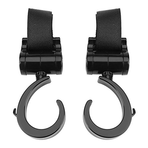 Yevenr Baby Pram Hook Baby Stroller Hanger Hooks 360 Rotation Baby Stroller Hooks Stroller Hook Holder Pushchair Hanger Hooks Black
