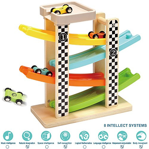 TOP BRIGHT Toddler Toys For 1 2 Year Old Boy And Girl Gifts Wooden Race Track Car Ramp Racer With 4 Mini Cars TOP BRIGHT Toddler Toys For 1 2 Year Old Boy And Girl Gifts Wooden Race Track Car Ramp Racer With 4 Mini Cars