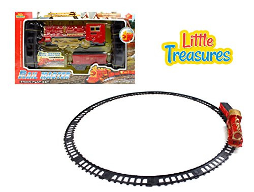 Little Treasures Rail Master Train Play Set with Battery Operated Engine, Lights and Sounds Little Treasures Rail Master Train Play Set with Battery Operated Engine, Lights and Sounds