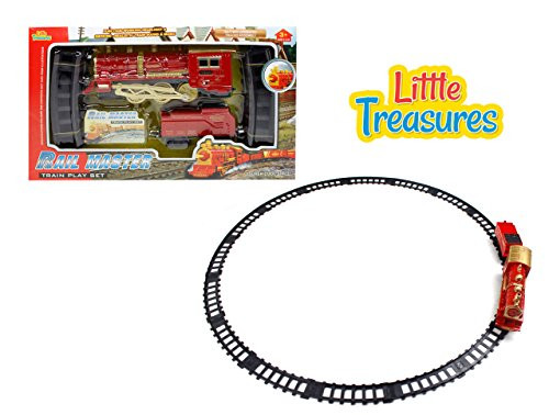 Little Treasures Rail Master Train Play Set for Your Little Genius Watch Your Little Train Fanatic Dance with Excitement When You Give this Toy-Set to Him with Realistic Looking Train Engine Little Treasures Rail Master Train Play Set for Your Little Genius Watch Your Little Train Fanatic Dance with Excitement When You Give this Toy-Set to Him with Realistic Looking Train Engine