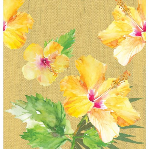 Exotic Floral Plastic Banquet Tablecloth 54 inch x 108 inch