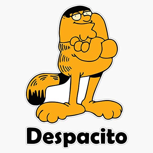 Leyland Designs Despacito Garfield Sticker Outdoor Rated Vinyl Sticker Decal for Windows Bumpers Laptops or Crafts 5 inch