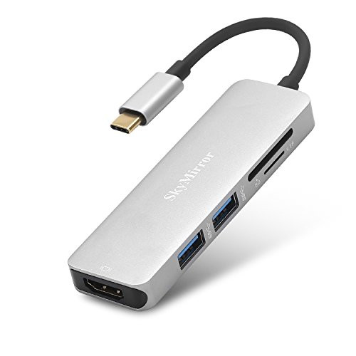 USB C Hub,USB C to HDMI 4K Output SD MicroSD Card Reader and 2 USB 3.0 Ports, SkyMirror USB C HDMI HUB Adapter for MacBook Pro 2016/2017 and More Type-C Devices