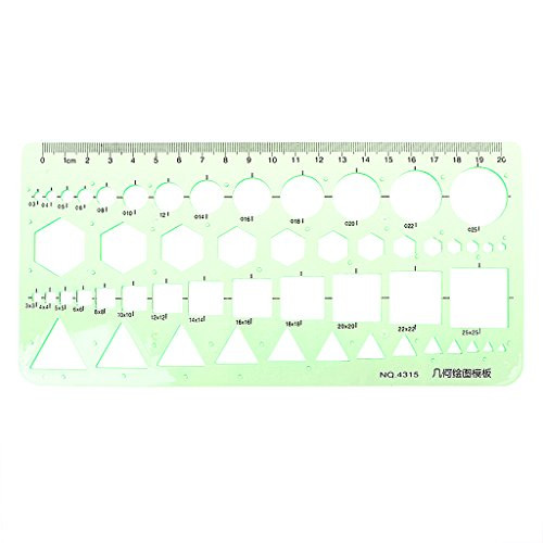 YOUSIKE Template Ruler Stencil Circle Squares Hexagons Triangle Template Stencil Plastic Rulers Drawing Measuring Tools
