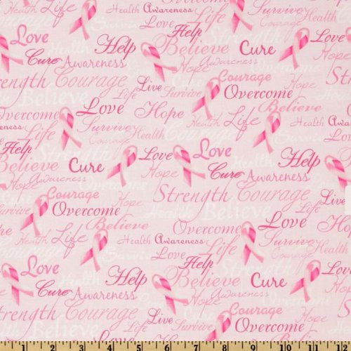 Timeless Treasures  inchRibbons Of Hope inch Quilt Fabric Pink