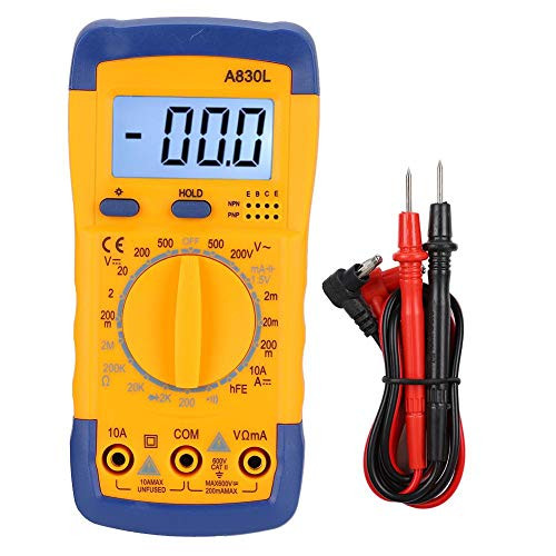 Digital Display Multimeter Multifunctional Digital Handheld LCD Screen Multimeter AC DC Voltage Current Detector Pocket Portable Meter Equipment -Blue Yellow-