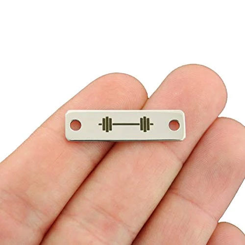 Barbell Connector Charm Stainless Steel Bar - Exclusive Line - Quantity Options - CON384