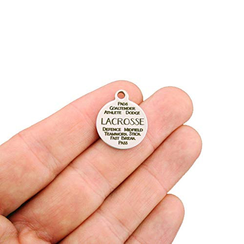Lacrosse Stainless Steel Charms - Word Collage Charms - Exclusive Line - Quantity Options - BFS1435 -4-