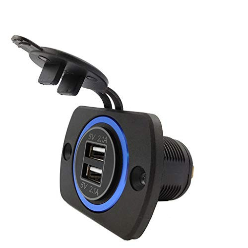 YOUAI Car Chargers DIY 12V 24V Dual USB Car Charger Power Adapter Panel 5V 2.1A for iPhone Car Boat Marine Mobile Phone GPS Tablet