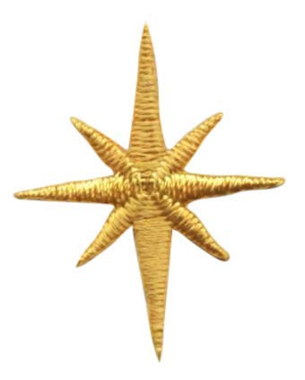 Small - Nativity Star - Yellow - Iron on Applique/Embroidered Patch