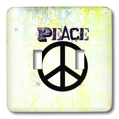 3dRose lsp_29355_2 Yellow Peace Sign Symbols Spirituality Double Toggle Switch