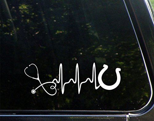 Sweet Tea Decals Horse Equine Veterinarian Lifeline- 8-3/4 inch x 3 inch- Vinyl Die Cut Decal/Bumper Sticker for Windows Trucks Cars Laptops Macbooks Etc.