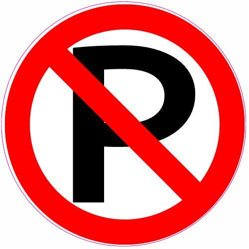 U.S. Custom Stickers No Parking Circle Sticker 6 inch