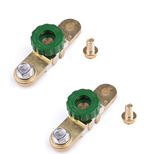 ANTS PART 2Pcs Side Post Battery Disconnect Switch Battery Master Switch Isolator for Power Disconnect Cut Off Brass-With Long Bolt-