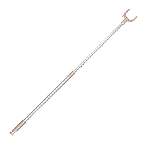 Long Reach Stick Long Reach Closet Pole Telescoping Clothesline Pole Extending Closet Hook Pole with Utility Hook -Light Pink--3 to 5 Business Days Arrive