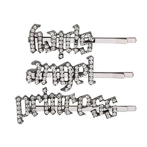 WENWING Fashion Alphabet Shiny Rhinestone Hairpin Side Bangs Hair Clip Hair Barrette Gifts for Women Girls Headwear Styling Tools Hair Accessories