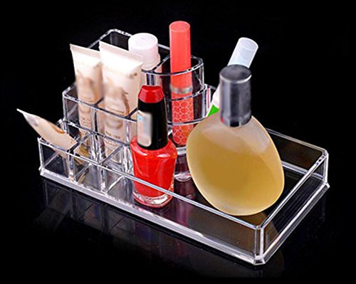 Nikgic 24 Lattice Lipsticks Cosmetic Lotion Makeup Organizer Transparent Cosmetic Makeup Organizer Clear Storage Display Holder Stand