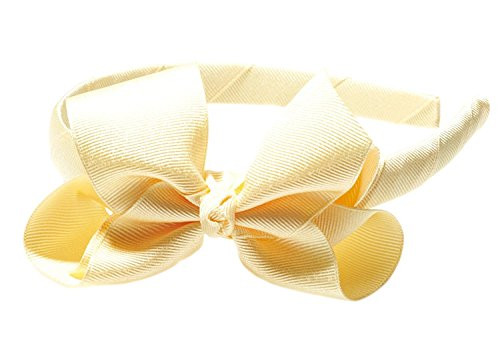 Anna Belen Girls inchLila inch Grosgrain Bow Headband O/S Yellow