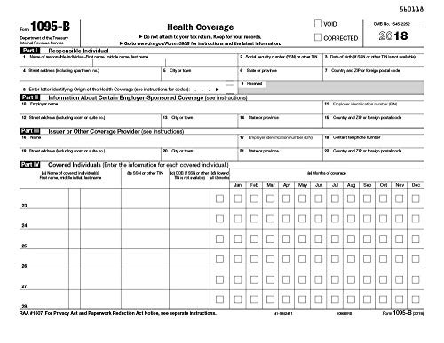 inch2018 ComplyRight 1095-B Health Coverage Form Landscape  inch inchIRS inch inch Copy Laser Cut Sheet Pack of 50 inch -1095BIRS50-