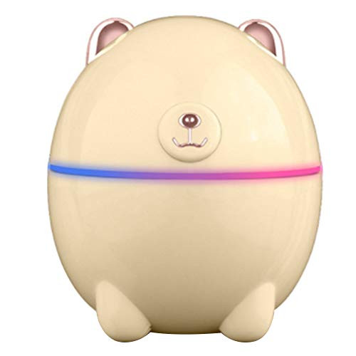 BOINN Mute Air Humidifier Bear Aroma Essential Oil Diffuser for Home Car USB Fogger Mist Maker with LED Night Lamp Yellow