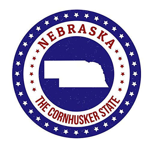 JS Artworks Nebraska State Circle Flag Vinyl Sticker Decal
