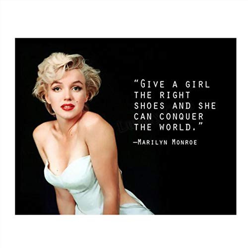 Marilyn Monroe Quotes Wall Art- Girl Can Conquer The World- 8 x 10 inch Wall Print Art- Ready to Frame. Modern Home Decor- Office Decor. Perfect Fun Gift for Marilyn Monroe Fans  and  Empowered Women.