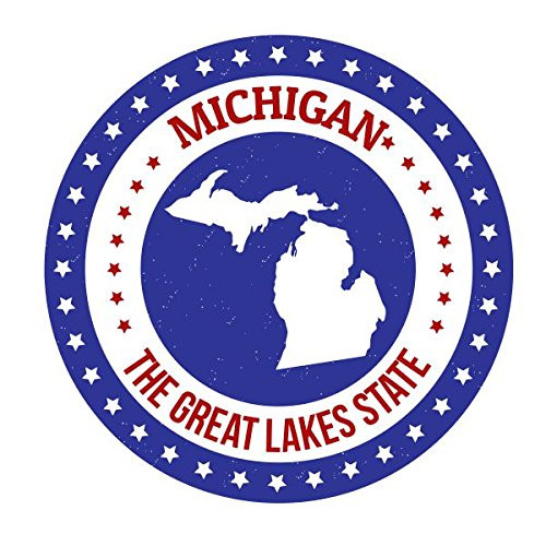 JS Artworks Michigan State Circle Flag Vinyl Sticker Decal