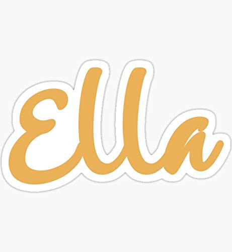 Name Ella Sticker -Yellow- Sticker - Sticker Graphic - Auto Wall Laptop Cell Truck Sticker for Windows Cars Trucks