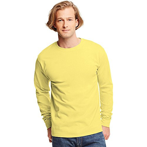 Hanes 6.1 Oz. Tagless Comfortsoft Long Sleeve T-Shirt Yellow Medium