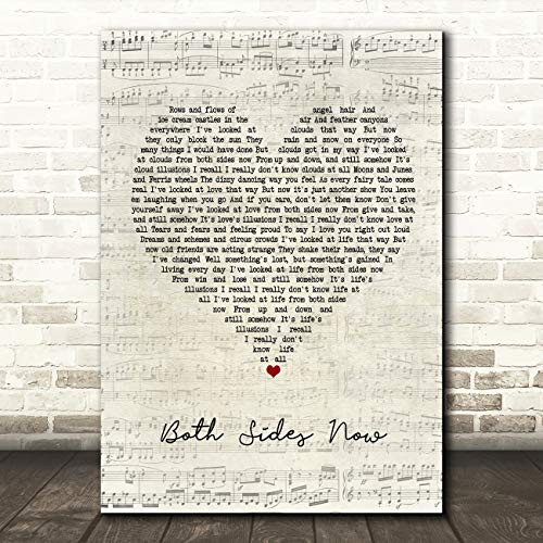Both Sides Now Script Heart Song Lyric Print Both Sides Now Script Heart Song Lyric Print