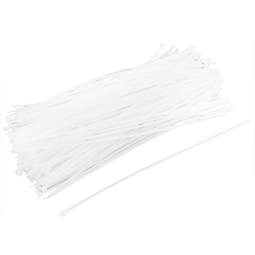 Uxcell Zip-Tie Strap Nylon Cable Tie Wire, 5mmx300mm, 250pcs, White