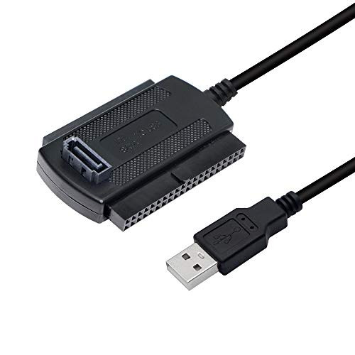 SinLoon USB to SATA IDE Converter Cable Adapter USB 2.0 to 2.5/3.5/5.25in IDE and SATA Adapter Cable -1.8FT/Black-