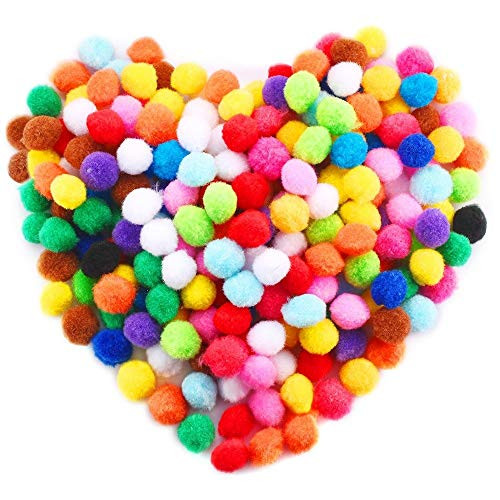 Home Party Deceor Caydo 300 Pieces 1 Inch Pom Poms for Hobby Supplies and DIY Creative Crafts