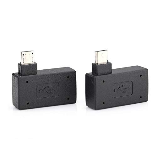 USB Adapter 2Pcs USB 2.0 Female to Male Micro OTG Adapter Power Supply Port 90 Degree Left 90 Right Angled