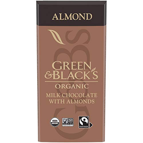 GREEN and BLACKS Organic Almond Milk Chocolate Bar 34 percent Cacao 1 Bar -3.17 oz.- GREEN and BLACKS Organic Almond Milk Chocolate Bar 34 percent Cacao 1 Bar -3.17 oz.-