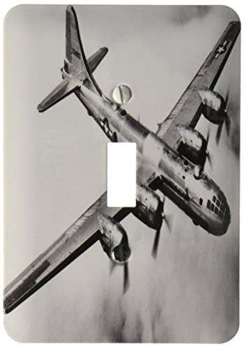3dRose lsp_171538_1 Image of a B 29 Airplane in Flight Light Switch Cover